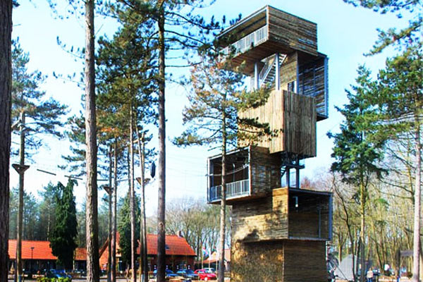 Дом-башня среди деревьев