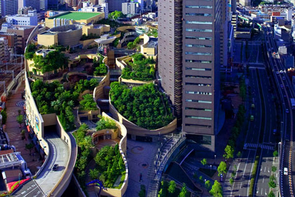 Искусственное озеленение бетонных джунглей в Японии