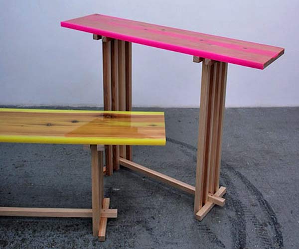 Мебель из флуоресцентной смолы Shrine Flat-table.